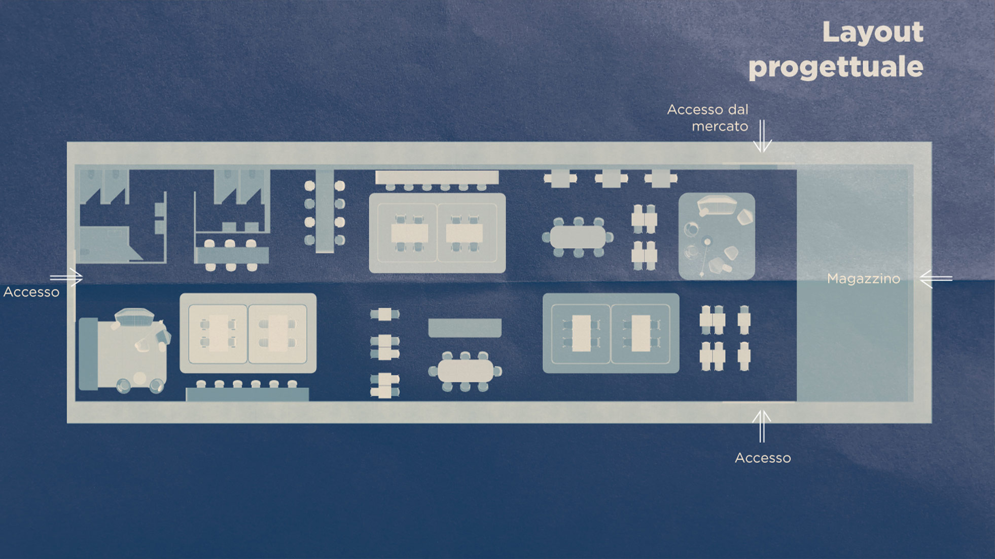 Disegno planimetrico del progetto CoBoxing