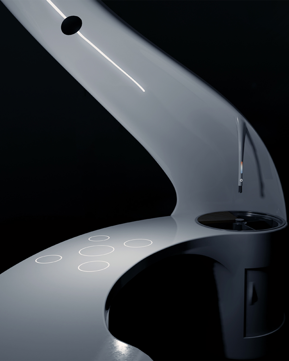 Dettaglio ravvicinato della curvatura e del profilo continuo di Flow