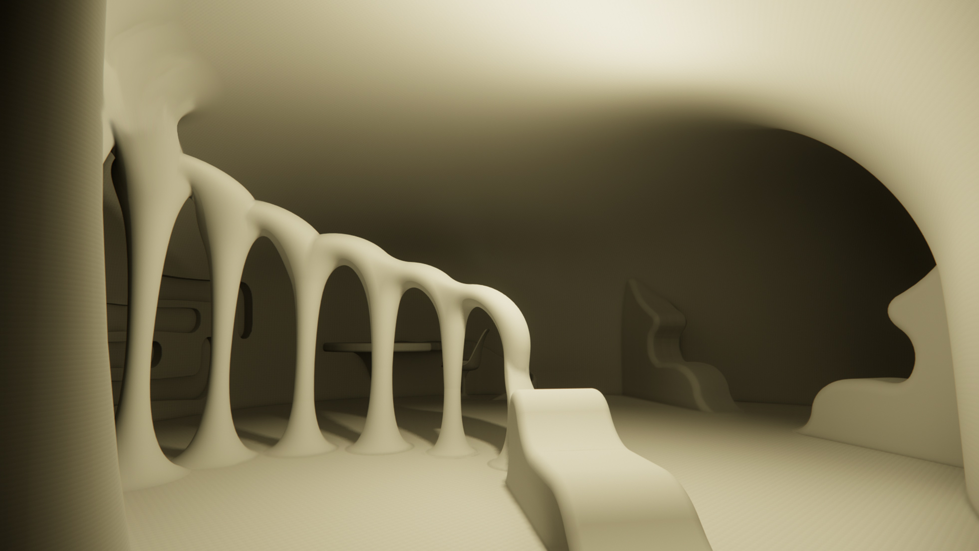 Percorso spaziale e sedute del progetto Gineceo 2.0