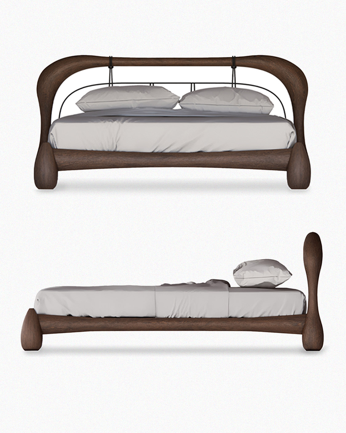 Vista del letto Radicale con enfasi sul profilo e sulla struttura