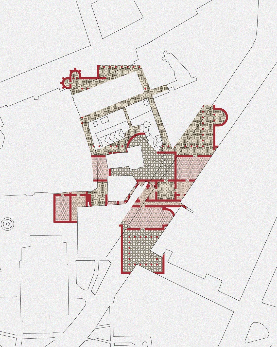 Schema planimetrico del progetto Subemersa con percorso espositivo